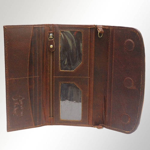 Cactus Fields Genuine Leather Western Bag - Cowhide and Conchos