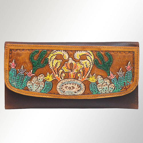 Cactus Fields Genuine Leather Western Bag - Cowhide and Conchos