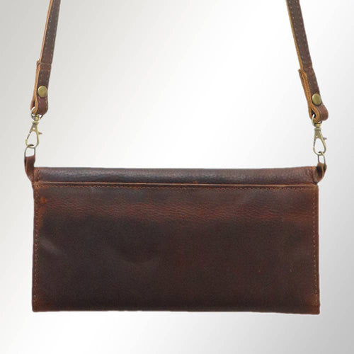 Cactus Fields Genuine Leather Western Bag - Cowhide and Conchos
