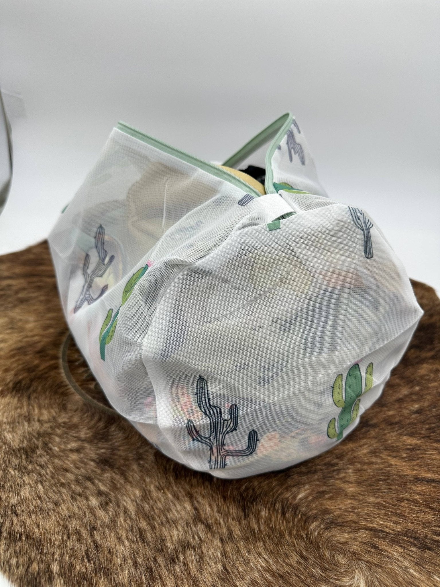 Cactus Laundry Bag for delicates like Wild Rags - Cowhide and Conchos