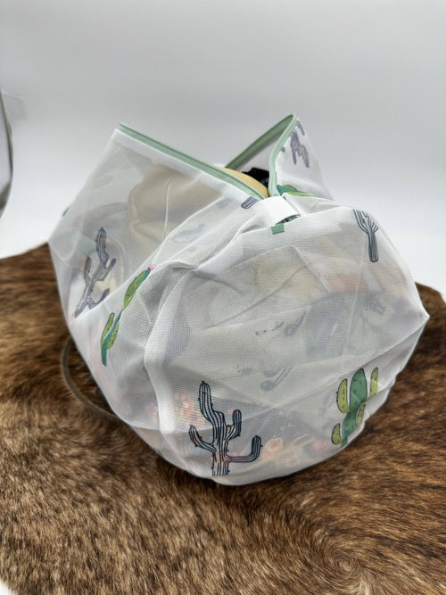 Cactus Laundry Bag for delicates like Wild Rags - Cowhide and Conchos