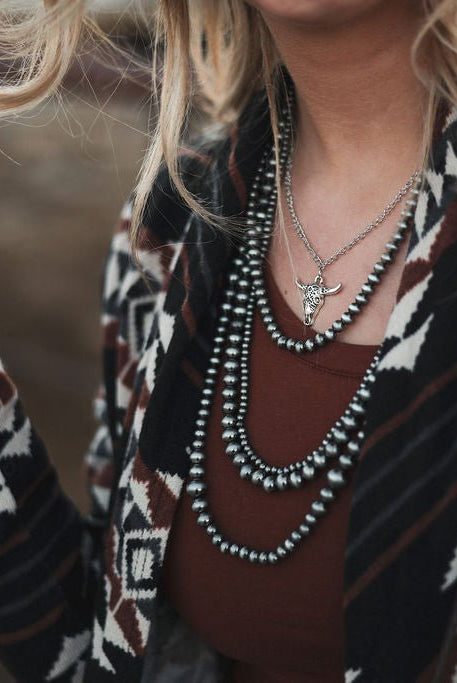Calgary Open Front Cardigan - Medium available - Cowhide and Conchos