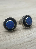 Carina Leekity Opalite Post Earrings - Small but not petite - Cowhide and Conchos