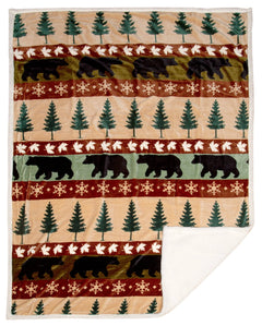 Cascade Ridge Plush Throw Blanket - Cowhide and Conchos