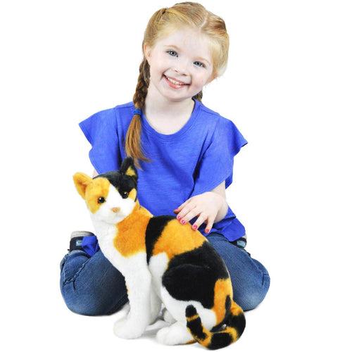 Catalina The Calico Cat | 14 Inch Stuffed Animal Plush - Cowhide and Conchos
