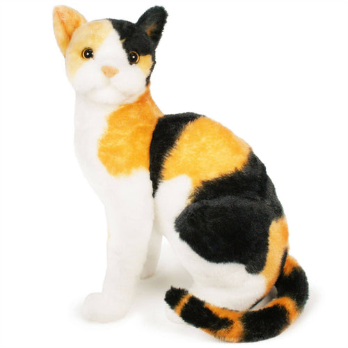 Catalina The Calico Cat | 14 Inch Stuffed Animal Plush - Cowhide and Conchos