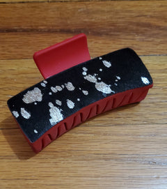 Cheeky's Hair on Hide Claw Clip - Cowhide and Conchos