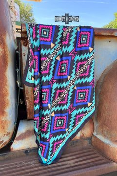 Cheetah Wild Rag - Cowhide and Conchos