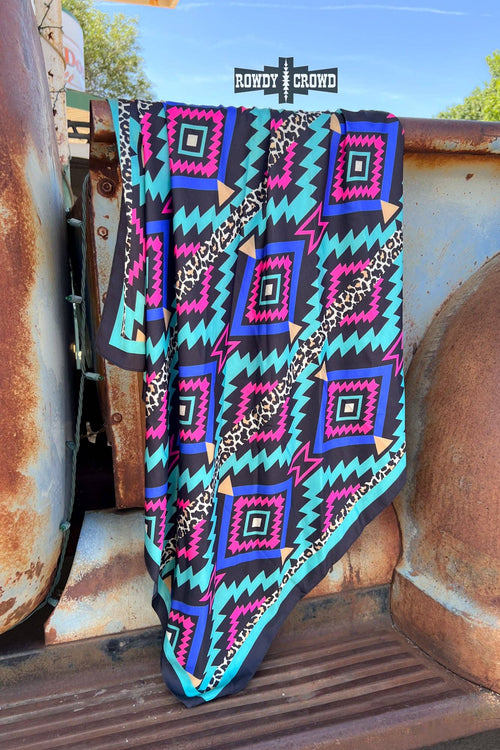 Cheetah Wild Rag - Cowhide and Conchos