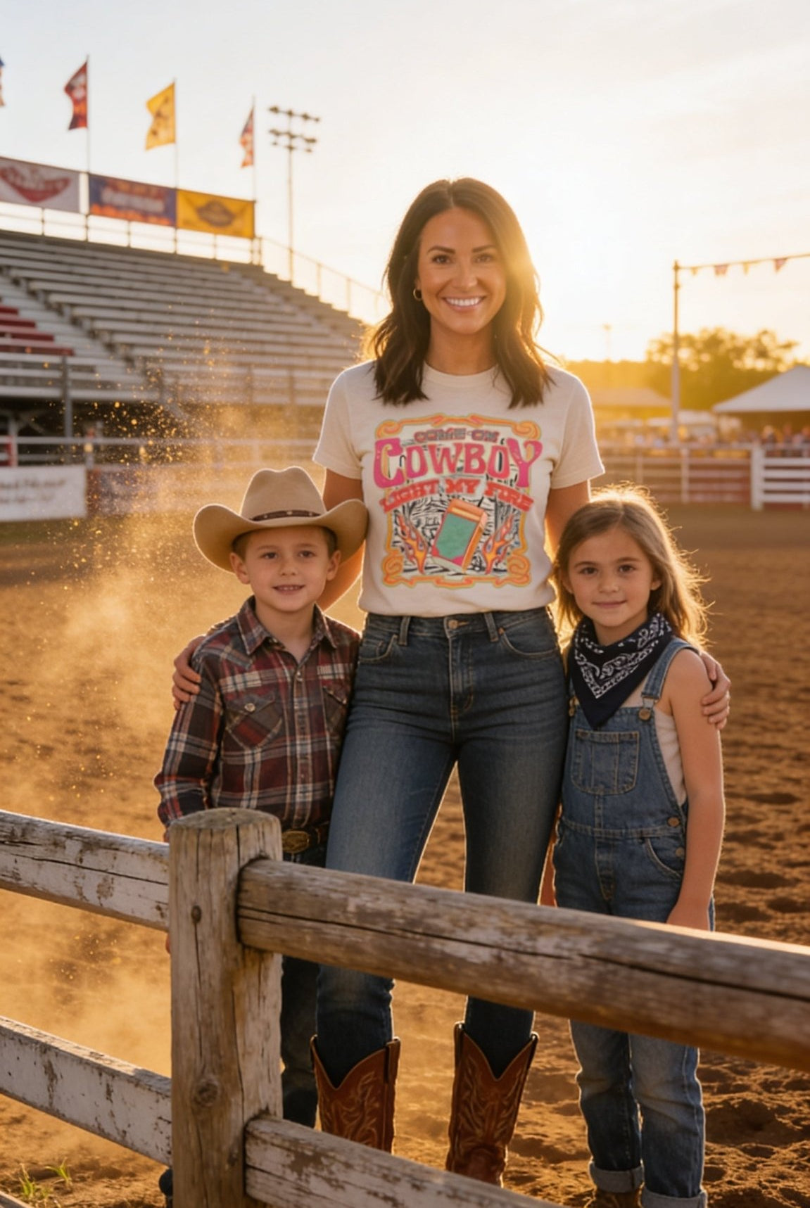 "Come on Cowboy, Light My Fire" Retro Western Graphic T-Shirt – Vintage Cowboy Core Tee - Cowhide and Conchos