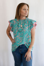 Cotton Candy Printed Top - Cowhide and Conchos