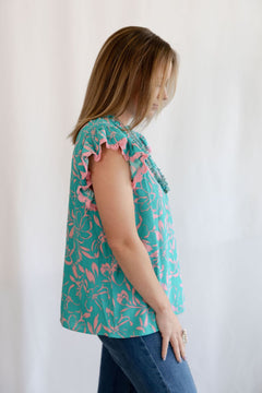 Cotton Candy Printed Top - Cowhide and Conchos