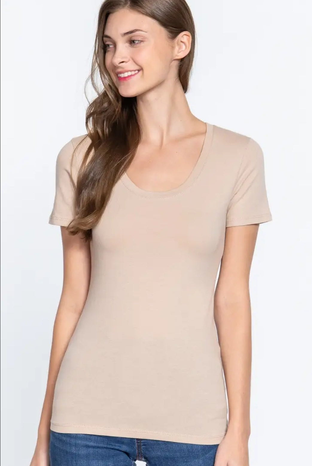 Cotton Spandex Jersey Crew Neck - Cowhide and Conchos