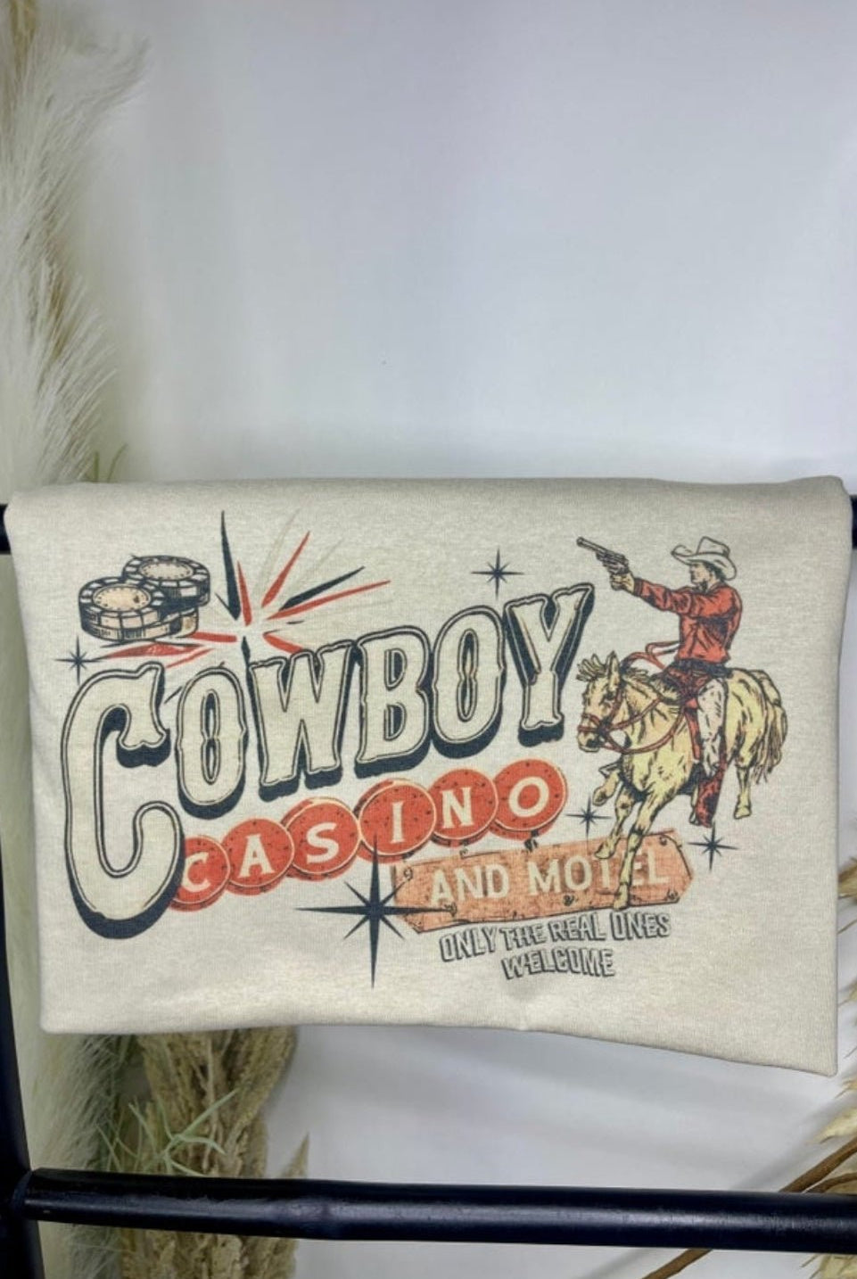 Cowboy Casino T-Shirt - Cowhide and Conchos