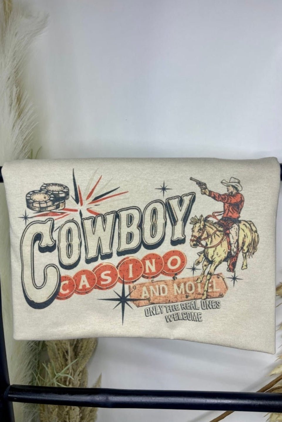 Cowboy Casino T-Shirt - Cowhide and Conchos