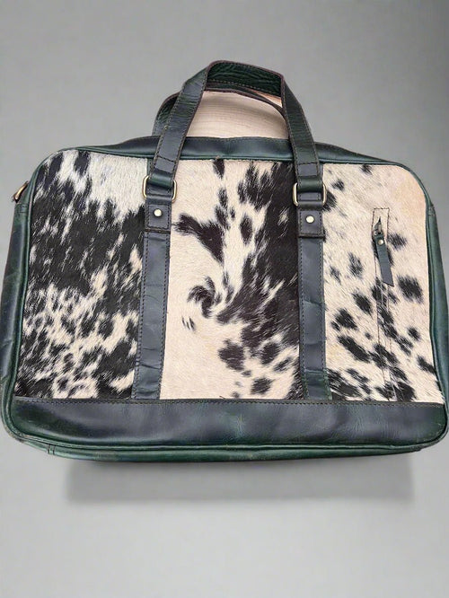 Cowhide laptop Bag - Cowhide and Conchos