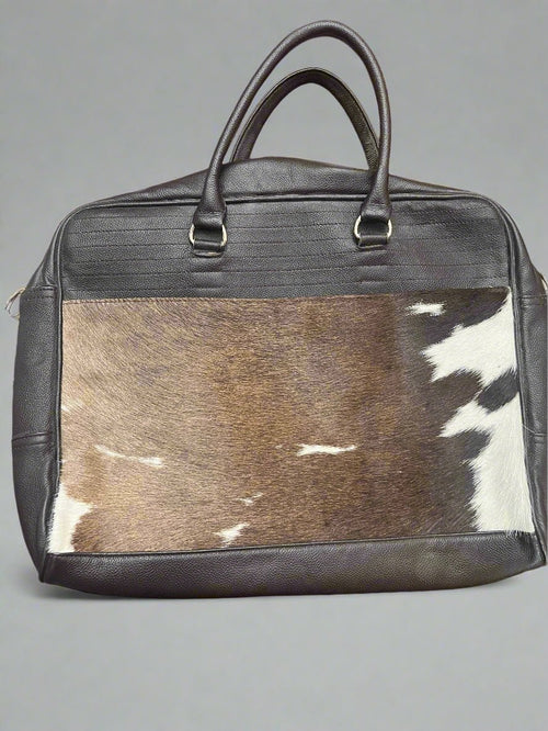 Cowhide laptop Bag - Cowhide and Conchos