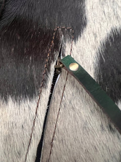 Cowhide laptop Bag - Cowhide and Conchos
