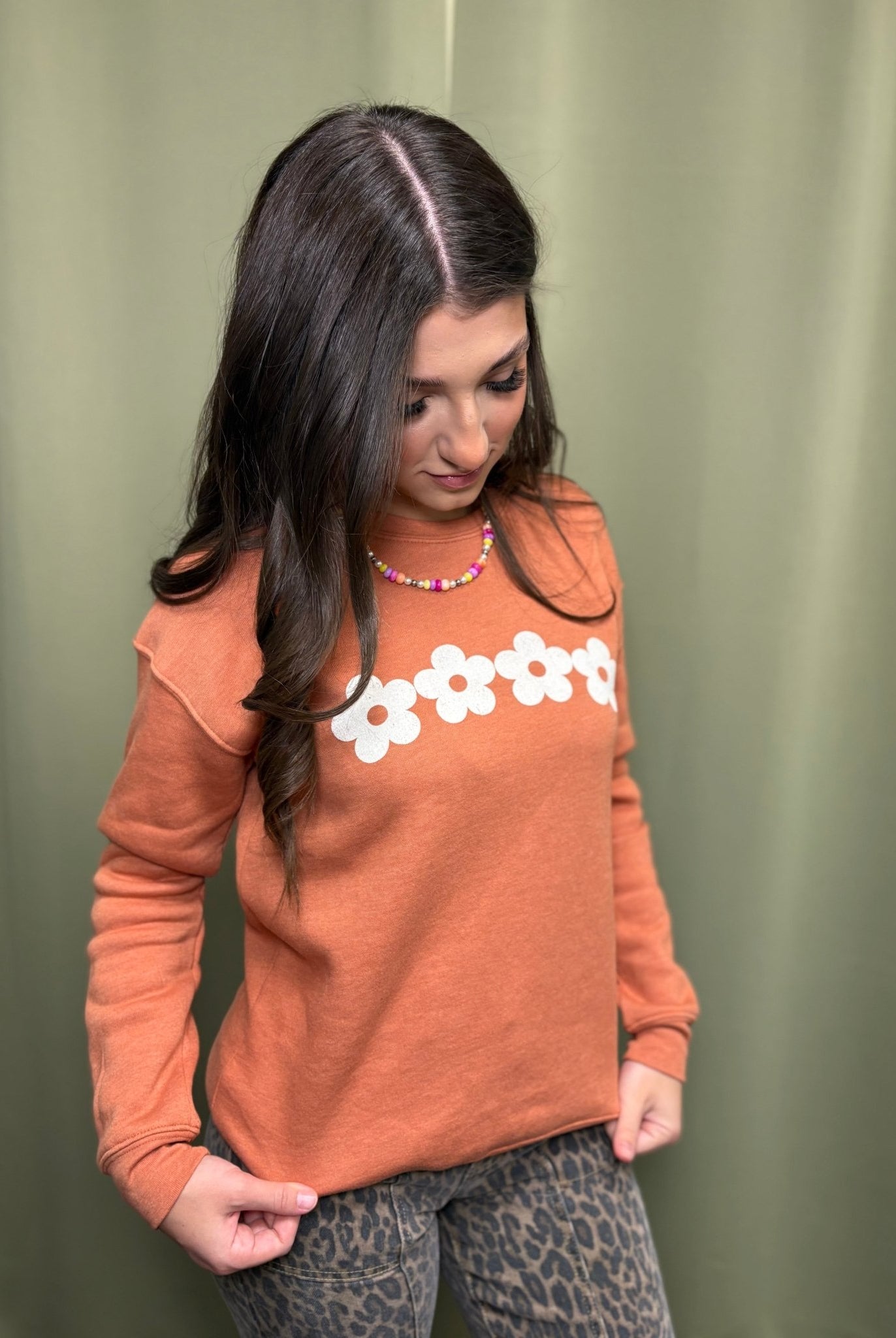 Daisy Row Graphic Sweatshirt - Cowhide and Conchos