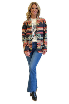 Dakota Faux Suede Blazer - Cowhide and Conchos