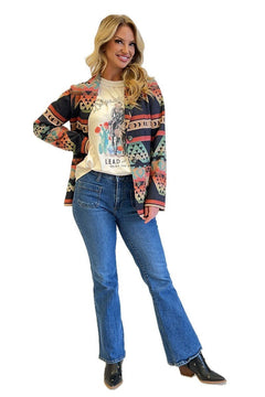 Dakota Faux Suede Blazer - Cowhide and Conchos