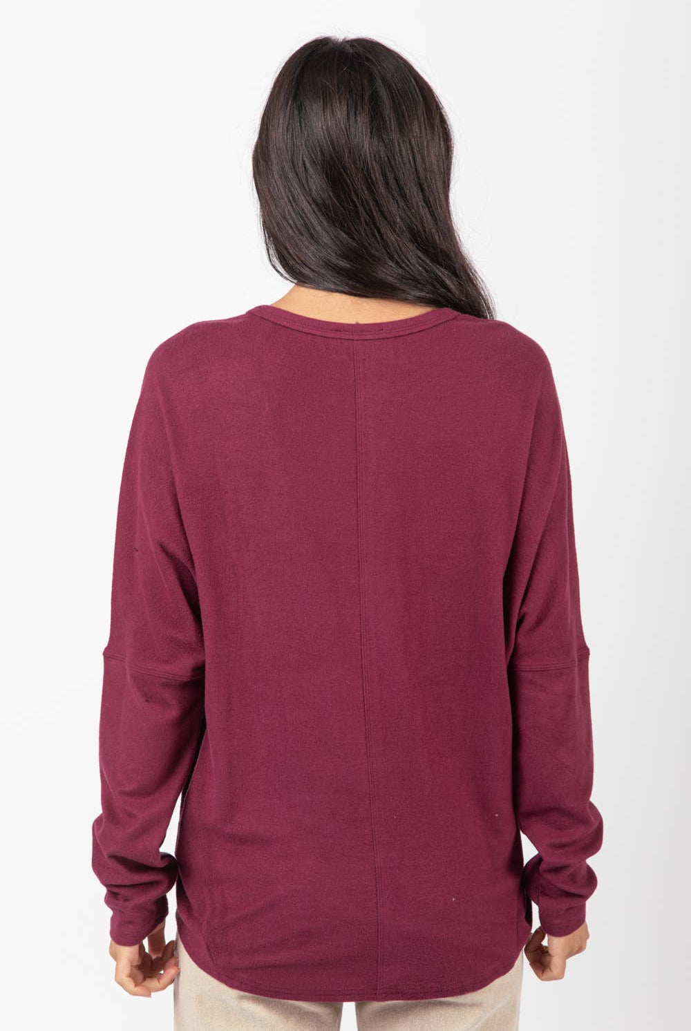 Dolman Sleeve Oversized Top - Wine - Small and Medium available - Cowhide and Conchos