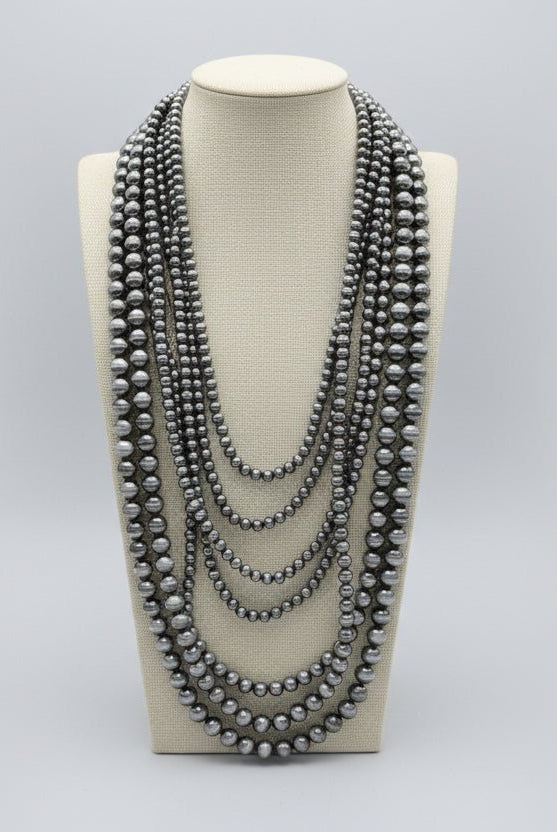 Eight-Row Statement Pearl Necklace