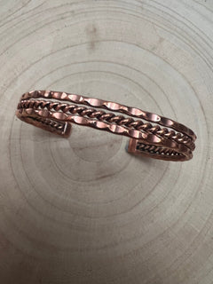 Elaine Tahe Copper Bracelet - Cowhide and Conchos