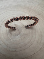 Elaine Tahe Copper Bracelet - Cowhide and Conchos