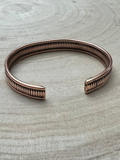 Elaine Tahe Copper Bracelet - Cowhide and Conchos