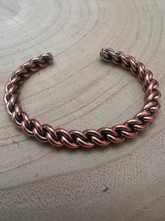 Elaine Tahe Copper Bracelet - Cowhide and Conchos