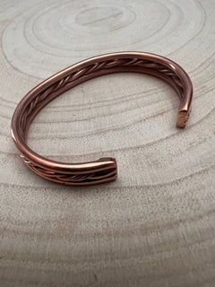 Elaine Tahe Copper Bracelet - Cowhide and Conchos