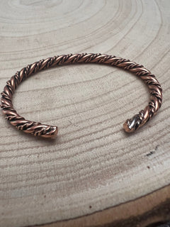 Elaine Tahe Copper Bracelet - Cowhide and Conchos
