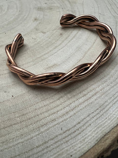 Elaine Tahe Copper Bracelet - Cowhide and Conchos