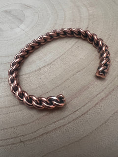 Elaine Tahe Copper Bracelet - Cowhide and Conchos