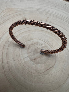 Elaine Tahe Copper Bracelet - Cowhide and Conchos