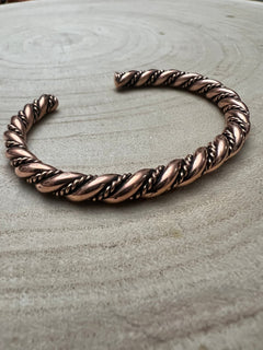 Elaine Tahe Copper Bracelet - Cowhide and Conchos