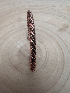Elaine Tahe Copper Bracelet - Cowhide and Conchos