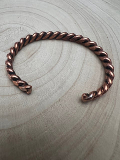 Elaine Tahe Copper Bracelet - Cowhide and Conchos