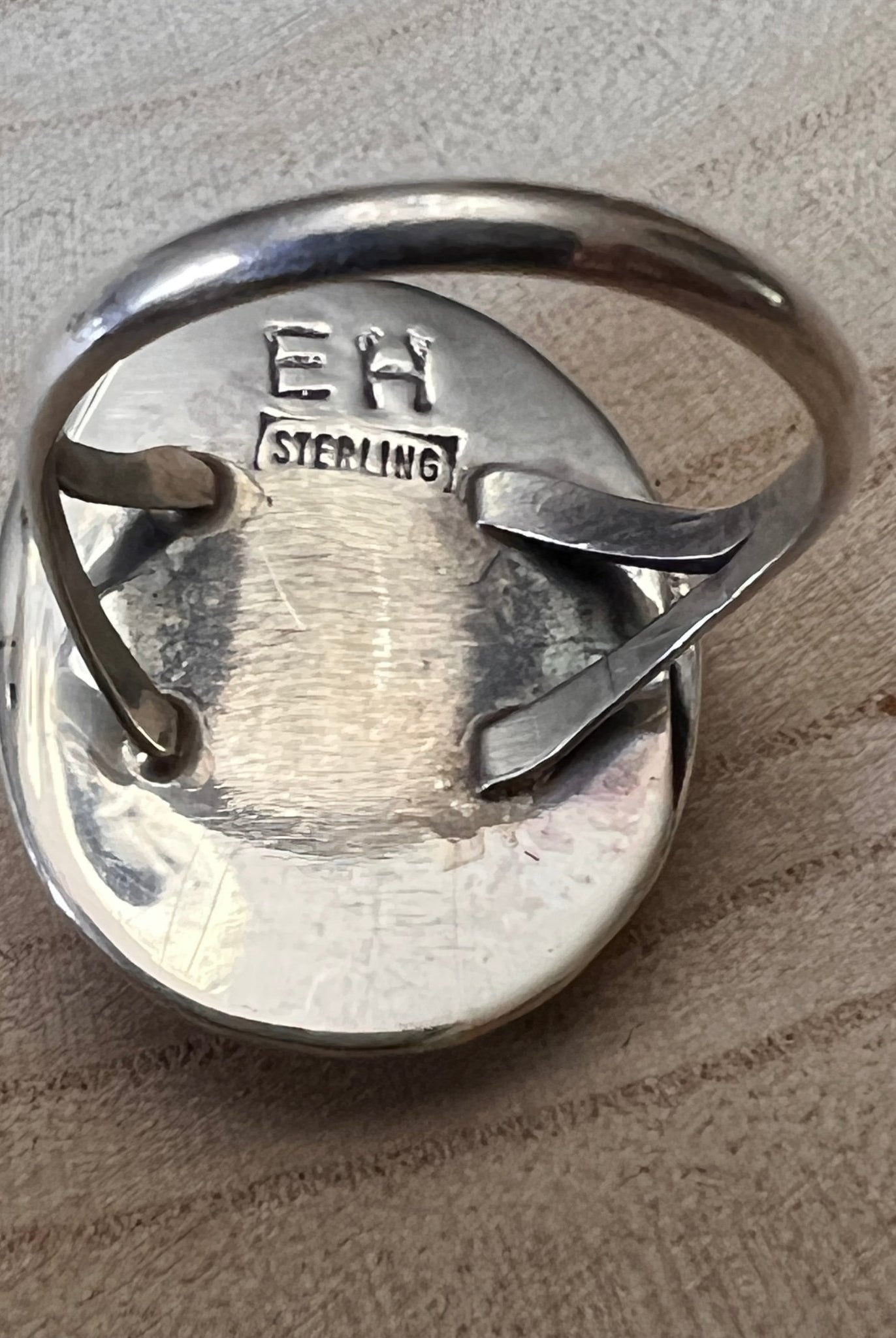 Ernest Hawthorne Spiny Oyster & Sterling Silver Ring - Size 8 - Cowhide and Conchos
