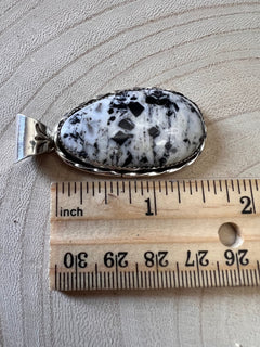 Ernest Hawthorne White Buffalo & Sterling Silver Pendant - Cowhide and Conchos