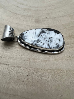 Ernest Hawthorne White Buffalo & Sterling Silver Pendant - Cowhide and Conchos