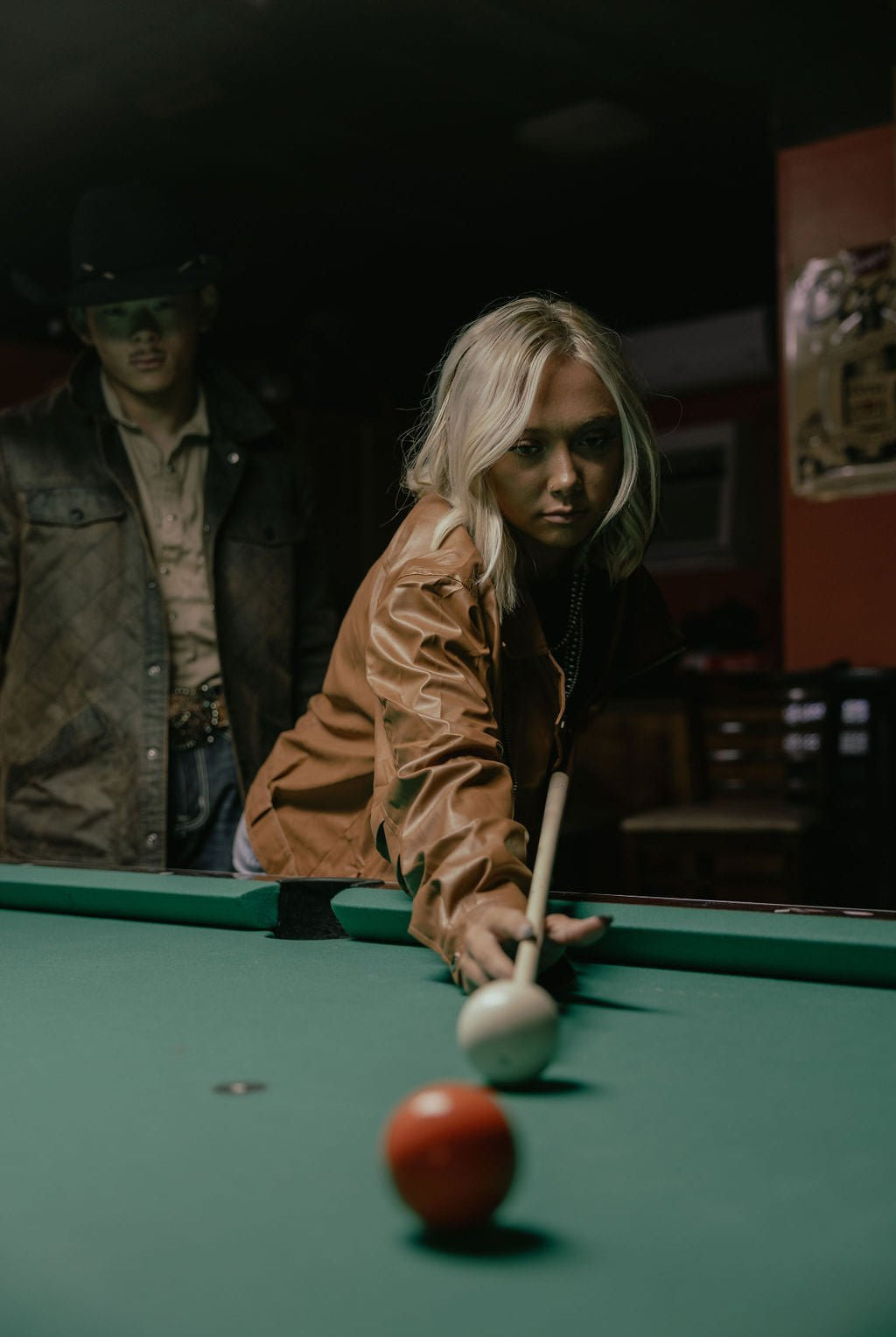 Faux Leather Moto Jacket - Cowhide and Conchos