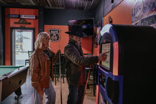 Faux Leather Moto Jacket - Cowhide and Conchos