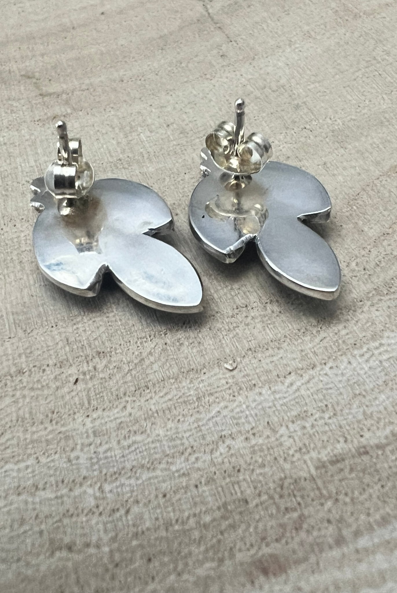 Fernando Othole Turquoise Post Earrings - Cowhide and Conchos