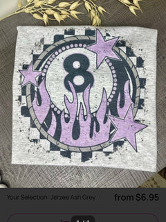 Flaming 8 Ball T-shirt - Cowhide and Conchos