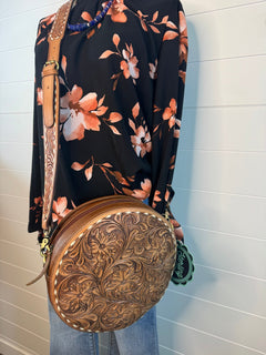 Frilled Neck Blouse - Cowhide and Conchos