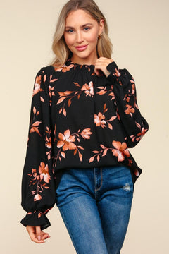 Frilled Neck Blouse - Cowhide and Conchos