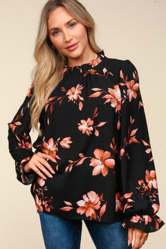 Frilled Neck Blouse - Cowhide and Conchos