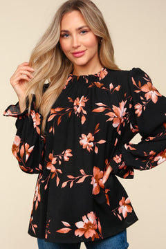 Frilled Neck Blouse - Cowhide and Conchos